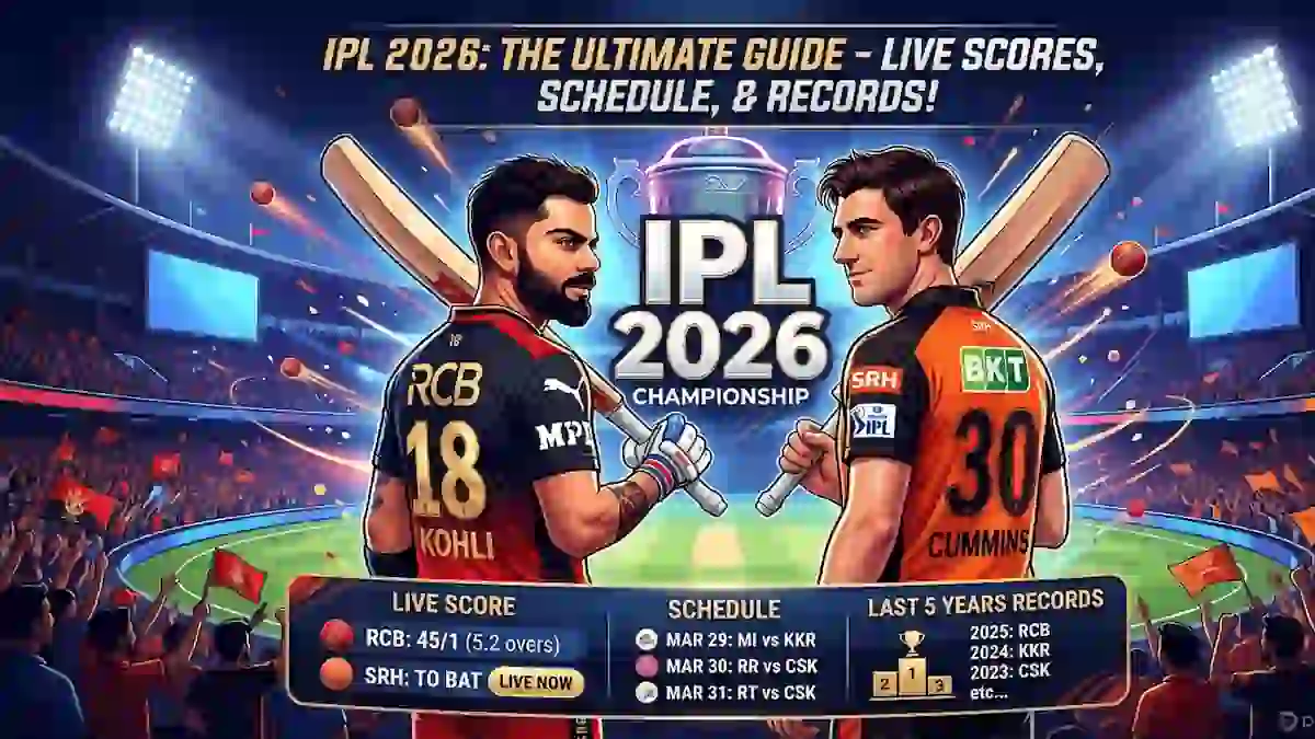 IPL 2026 Live Score: Today Match RCB vs SRH Live Updates